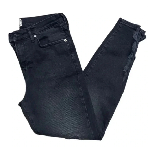 Free People About A Girl Black  Distressed High Rise Skinny Jeans 29 - Picture 5 of 9